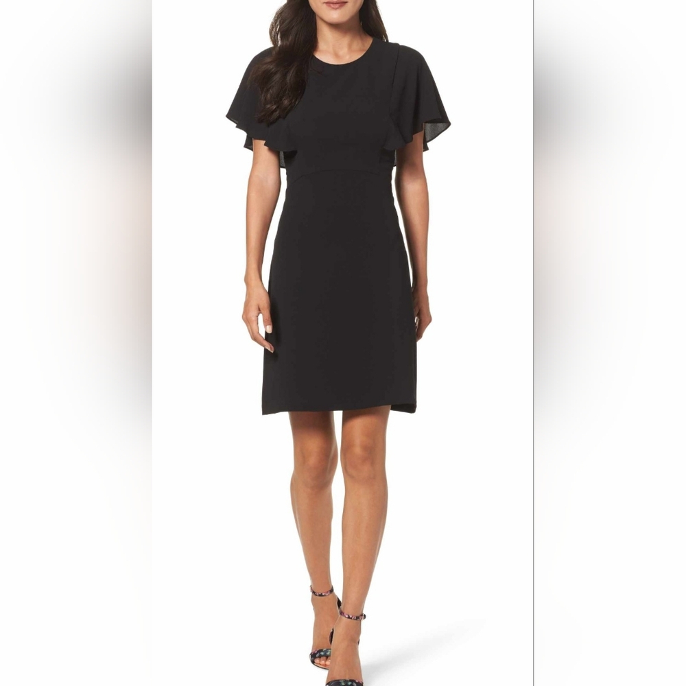 Maggie London Catalina Flutter Sleeve Black Dress size 2